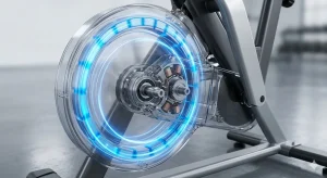 Vizualizare sistem rezistență magnetică bicicletă fitness.