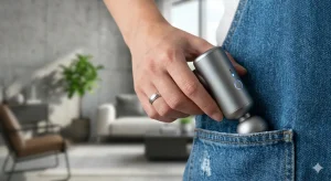 Pistol de masaj compact pentru relaxare rapidă.